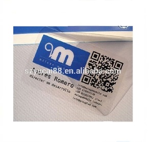 <span class=keywords><strong>Écologique</strong></span> en plastique transparent blanc cartes de <span class=keywords><strong>visite</strong></span> en plastique - Product Image 1