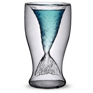 Belle noël fait à la main en verre transparent sirène tasses à boire - Product Image 2