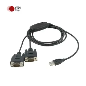 Cabo adaptador conversor pda usb2.0 para 2 portas rs232 serial dual db9