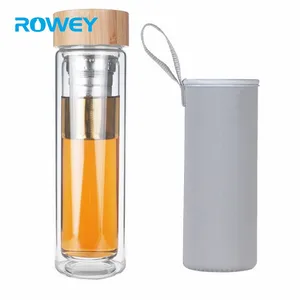 450ml Double Wall Personalized Glass Drink Grüner Tee Filterflasche Online