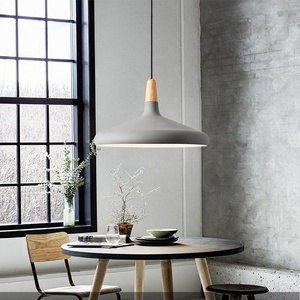 Float Macaron Cône Plug Aluminium Bois Trompette Pendentif luminaires - Product Image 5