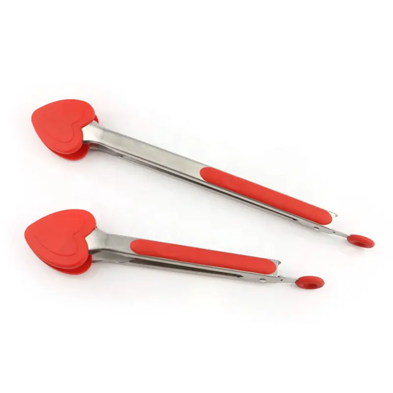 Promotional Gifts Creative Heart Shaped Silicone Tongs Bread Clips Baking Tools