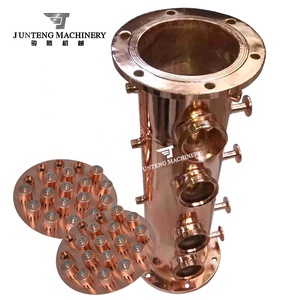 Équipement de Distillation d'alcool à Triple pince connexion miroir poli rond plaque à bulles en cuivre