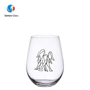 Clear Constellation eggshell <span class=keywords><strong>egg</strong></span>'s juice glass cup milk squarewave glass with handle - Product Image 3