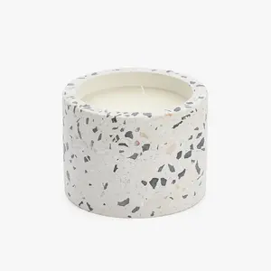 Round Concrete Cement Candle Container Terrazzo Candle Holder
