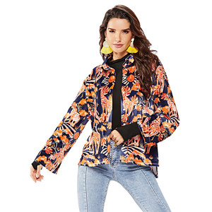 Casual coreano impresión Animal de <span class=keywords><strong>terciopelo</strong></span> de manga larga abierta cálido <span class=keywords><strong>abrigo</strong></span> chaqueta de invierno para las mujeres - Product Image 1