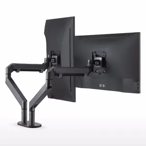OZ-2 doble brazo Monitor de escritorio soporte de movimiento completo de aluminio 17-32 pulgadas computadora titular resorte de Gas carga 2-8kgs cada