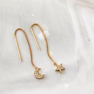 High Quality Gold Huggie Hoop <strong>Earrings</strong> Dainty <strong>Star</strong> <strong>Moon</strong> Hoop <strong>Earrings</strong> for Women Long <strong>Earrings</strong> - Product Image 4
