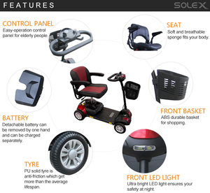 Smart Grandi Ruote di Scooter Anziani Elettrico Pieghevole Macchina A Piedi Scooter - Product Image 2