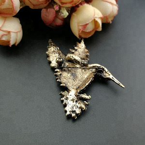 Antiguo de diamantes de imitación de oro pájaro colibrí broches Pin - Product Image 3