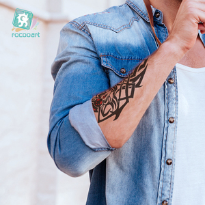 3D nuevos hombres geniales media manga <span class=keywords><strong>brazo</strong></span> tótem temporal tatuaje pegatinas cuerpo arte tatuaje <span class=keywords><strong>Tribal</strong></span> reposabrazos diseños - Product Image 3