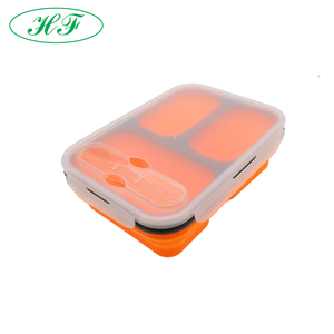 Pliable <span class=keywords><strong>3</strong></span> compartiment En Silicone Pliable Boîte à <span class=keywords><strong>Bento</strong></span> - Product Image 1