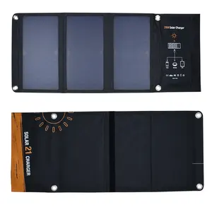 범용 USB 소켓 유형 21W SUNPOWER 태양 전지 패널 휴대용 태양 충전기 캠핑 하이킹