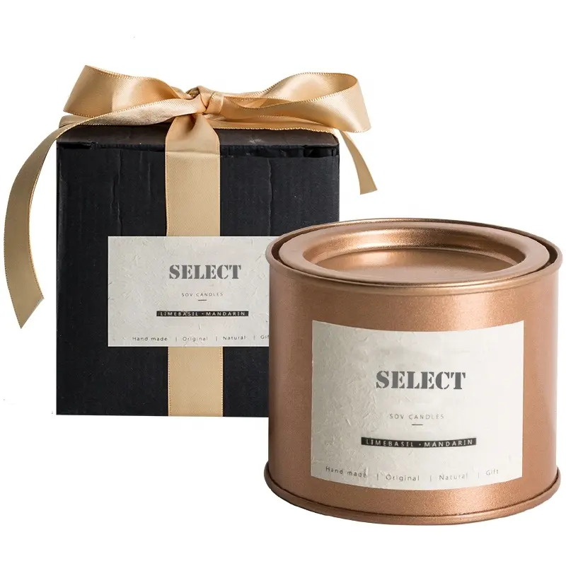 Wholesale Custom Gift Box Luxury Decorative Aroma Scented Tin Candles
