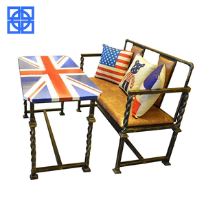 Industrial muebles de restaurante de estilo <span class=keywords><strong>Vintage</strong></span> restaurante barato Booth asientos sofá mesas y sillas para la venta - Product Image 2