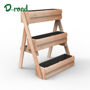 Levantar los pies diseñado <span class=keywords><strong>escalera</strong></span> <span class=keywords><strong>en</strong></span> forma de 3 niveles jardinera maceta de flores de madera caja - Product Image 1