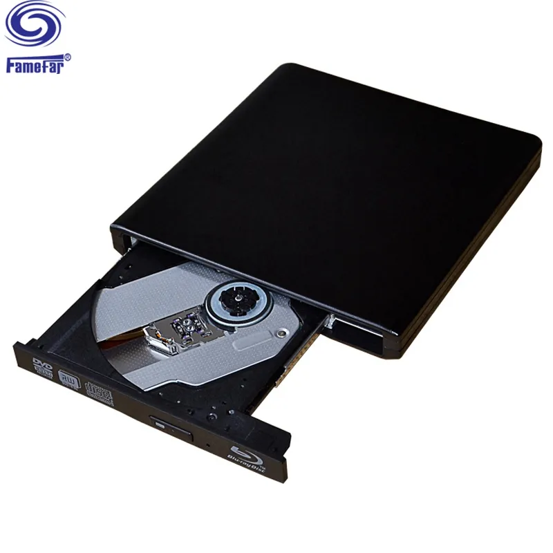 Buena calidad externa USB 3,0 de aluminio de reproductor de dvd blue ray 3d BD-R BD-ROM CD RW quemador escritor conducir