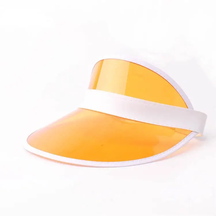 Personalizzato alla moda della ragazza Ultralight Protezione Solare Tappi IN PVC Trasparente, Bordo Visiera di Sun Cap, Trasparente Infrangibile protezione della Visiera Spiaggia Cappelli