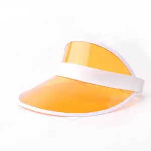 Custom trendy girl Ultralight Sunscreen Caps ,Transparent PVC Brim Sun Visor Cap, Clear Unbreakable Beach Visor Hats