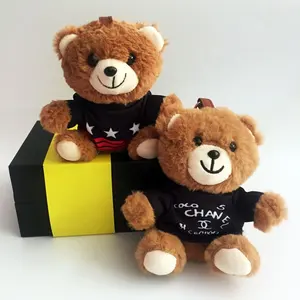 Su ordinazione della peluche marrone laurea keychain t shirt della catena chiave mini teddy bear giocattoli