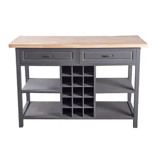 Factory Directly Provide Cheap Wooden Storage Cabinet with Wine Rack Two Drawer Solid Wood Living room Furniture