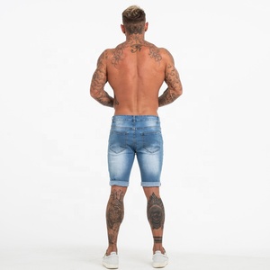Nuovo Arrivo di Estate Blu Strappato Stretch Mutanda Calda Denim Brevi <span class=keywords><strong>Jeans</strong></span> Da <span class=keywords><strong>Uomo</strong></span> - Product Image 4