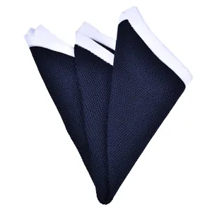 custom various design men high quality newest knitted pocket square solid