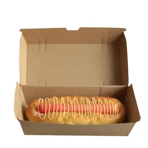 Rechteckige Wellpappe verpackung für Hot Dog