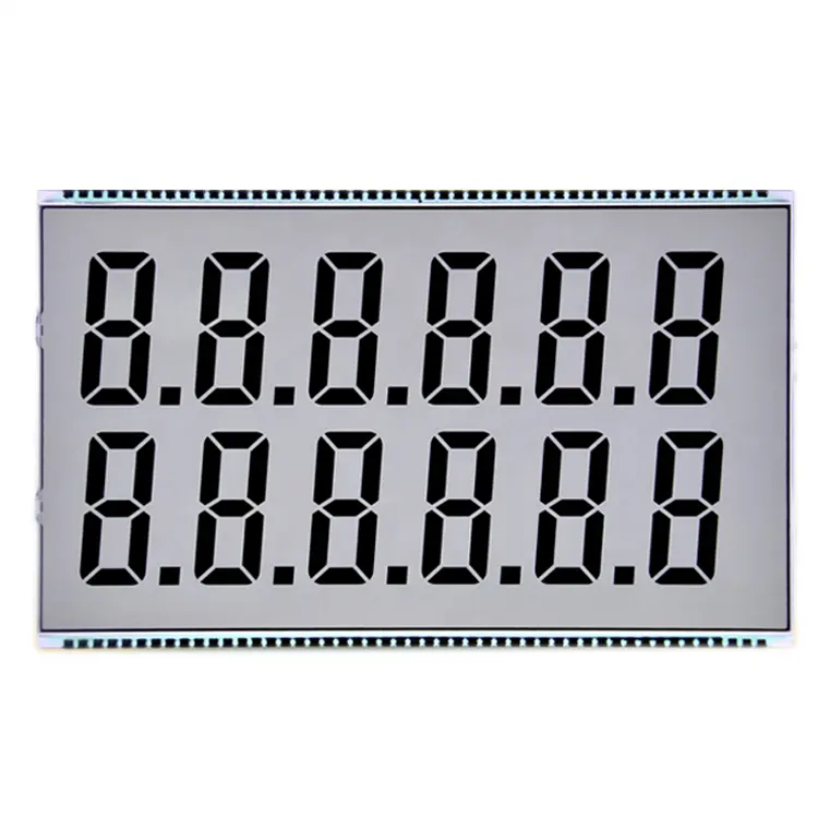 Fabrieksvervaardiging Custom Monochrome 7 Segment 4, 5, 6,12, 20,22 Cijfers TN LCD Display
