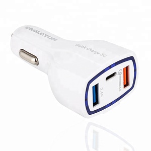 CE Rohs одежда высшего качества 5 V 3,1 <span class=keywords><strong>A</strong></span> 3 порты и разъёмы dual usb мини автомобильное зарядное устройство светодио дный экран - Product Image 1