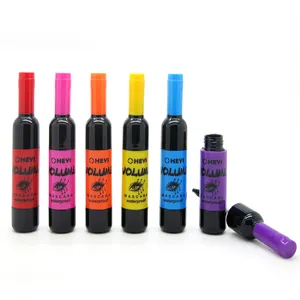 Nhựa Eyelash Trang Điểm Đầy Màu Sắc Oem Rượu Vang Đỏ Chai Hình Dạng Mascara Ống