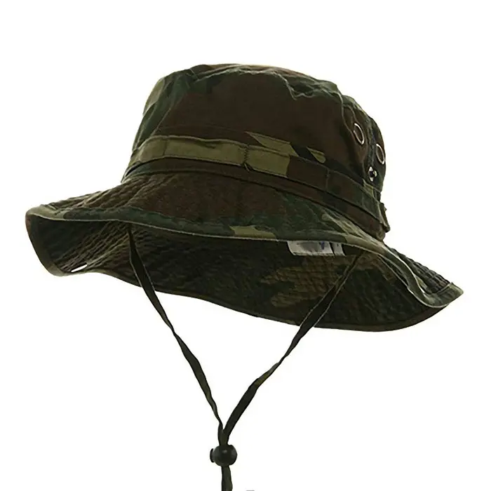 Wholesale 100% cotton bucket hat camo boonie hat custom tactical bucket hat cap