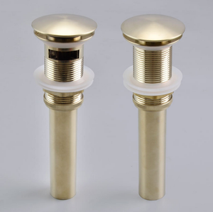 Duurzame producten Messing Pop Up <span class=keywords><strong>Sink</strong></span> <span class=keywords><strong>Drain</strong></span> <span class=keywords><strong>Stopper</strong></span> zonder overloop Badkamer Kraan Schip Vanity <span class=keywords><strong>Sink</strong></span> Afdruiprek Geborsteld Goud - Product Image 2