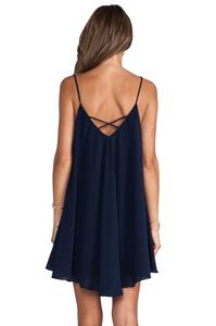 Donna di Estate del V-collo Allentato Pannello Esterno Chiffon Sexy <span class=keywords><strong>Mini</strong></span> Vestito Indietro Croce - Product Image 2