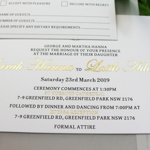 Carte d'invitation de mariage élégante classique <span class=keywords><strong>Doc</strong></span> papier typographie artisanat pour événement personnalisé coton papier lettepress cartes de voeux - Product Image 3