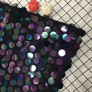 <strong>Mesh</strong> Dot Pattern Gold Fish Scale <strong>Sequin</strong> Fabric on <strong>Mesh</strong> - Product Image 4