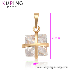 34867 xuping <span class=keywords><strong>Colgante</strong></span> de <span class=keywords><strong>Piedra</strong></span> <span class=keywords><strong>Blanca</strong></span> con Forma de Caja de Regalo con una Sola <span class=keywords><strong>Piedra</strong></span> - Product Image 2