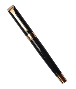 RCRO-026 High Quality Black Silver Custom Engraving Company Logo Metal Ink Logo Pen Baoer Roller Ball Pens