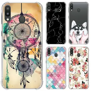 Desain Kustom Penutup Marmer Flamingo Unicorn Bunga untuk Samsung Galaxy M20 Casing Bening