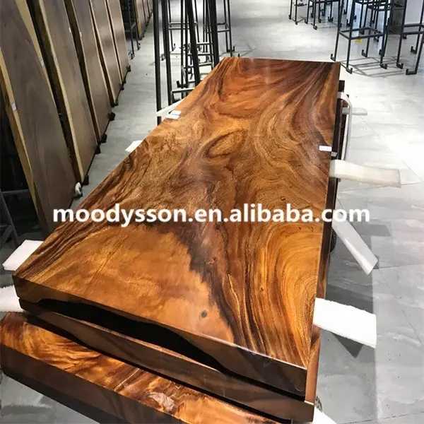 Amérique du Sud forme naturelle acacia noyer solide bord vivant tables à manger dalle de bois dalle de bois d'acacia