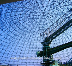 Estructura de marco de espacio prefabricado de bajo precio de China Cobertizo de carbón de almacenamiento de almacén redondo de fábrica de estructura de acero - Product Image 3