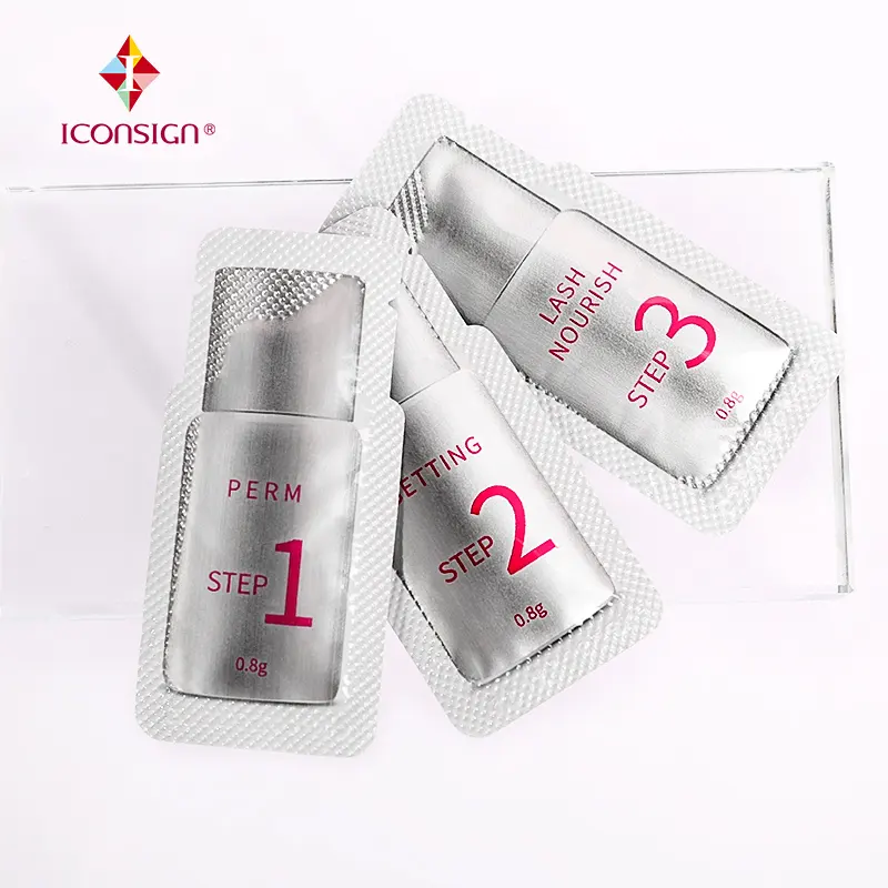 Iconsign Kit Menaikkan Bulu Mata, dengan Pengaturan Keratin Sachet Permanen Menutrisi Bulu Mata