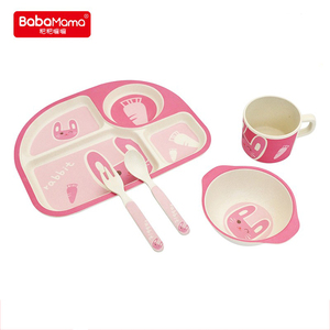 Impreso personalizado De Fibra De Bambú Cubiertos Niños Bebé Alimentación Tela Cena Utensilios de cocina Vajilla Juegos de vajil - Product Image 1