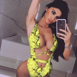 Nuovo Costume da bagno Costume intero Bikini leopardo cavo cravatta <span class=keywords><strong>bagnanti</strong></span> - Product Image 2