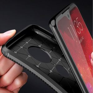 A prueba de golpes a prueba de <span class=keywords><strong>fibra</strong></span> de carbono de la caja del Gel del TPU caso para Moto E6 volver cubierta del teléfono - Product Image 3
