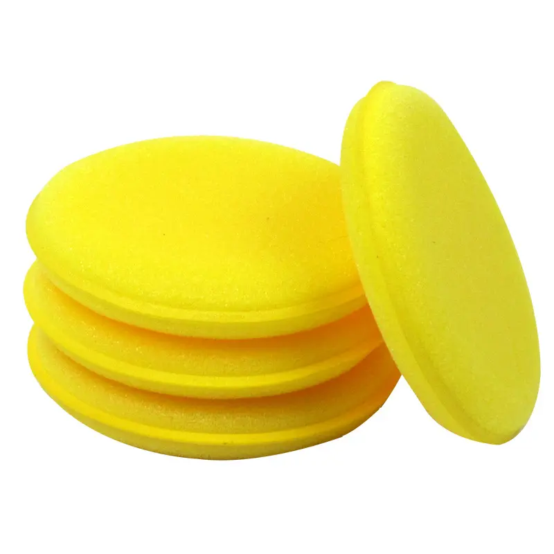 12 pz/lotto Car Vehicle Wax Polish Foam Sponge Hand Soft Wax Yellow Sponge Pad/Buffer per Car Detailing Care Wash Clean
