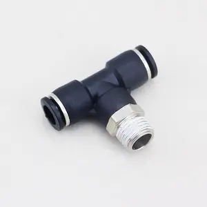 Elbow PB T Shape Tee Tube 3-Way Hose Nipple Connector,Mechanical Parts Pneumatic Fittings