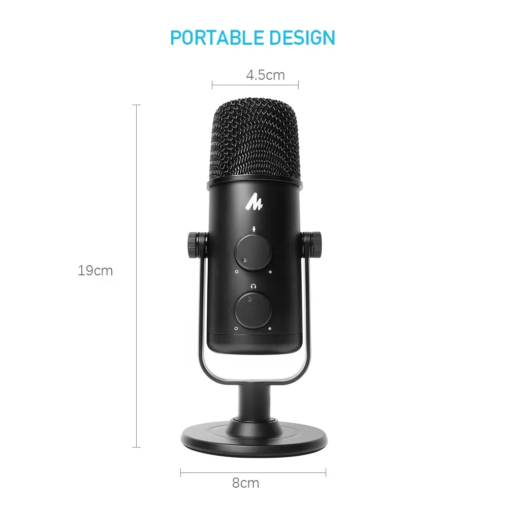MAONO microfono da gioco professionale da Studio con microfono da tavolo con registrazione cablata professionale