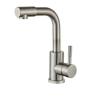 Wholesale Single Handle SS Washbasin Water Tap 304 Stainless Steel Basin Faucet Mixer