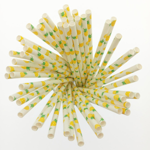 Biodegradable de té de burbuja de piña tema potable paja de papel - Product Image 2